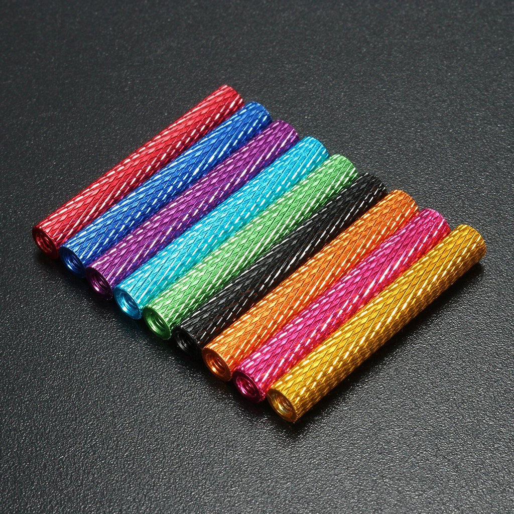 M3AS9 10Pcs M3 40mm Knurled Standoff Bolt Aluminum Alloy 6061 Anodized Spacer Multicolor