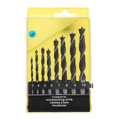8pcs 3-10mm Twist Drill Bit Carbon Steel 3 Flutes Wood Drill Bit Tool