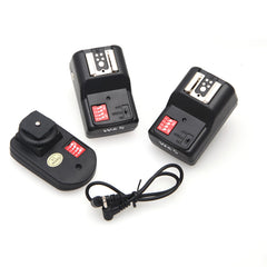Wireless Flash Trigger Transmitter Set with 2 Receivers for Camera 16 Channels