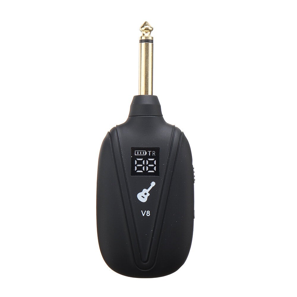Wireless Guitar System Built-in Rechargeable 4 Channels Transmitter Receiver for Electric Bass