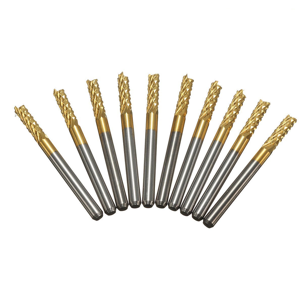 10pcs 3mm Carbide End Mill Cutter Titanium Coated Engraving Milling Cutter Carbide Rotary Burr