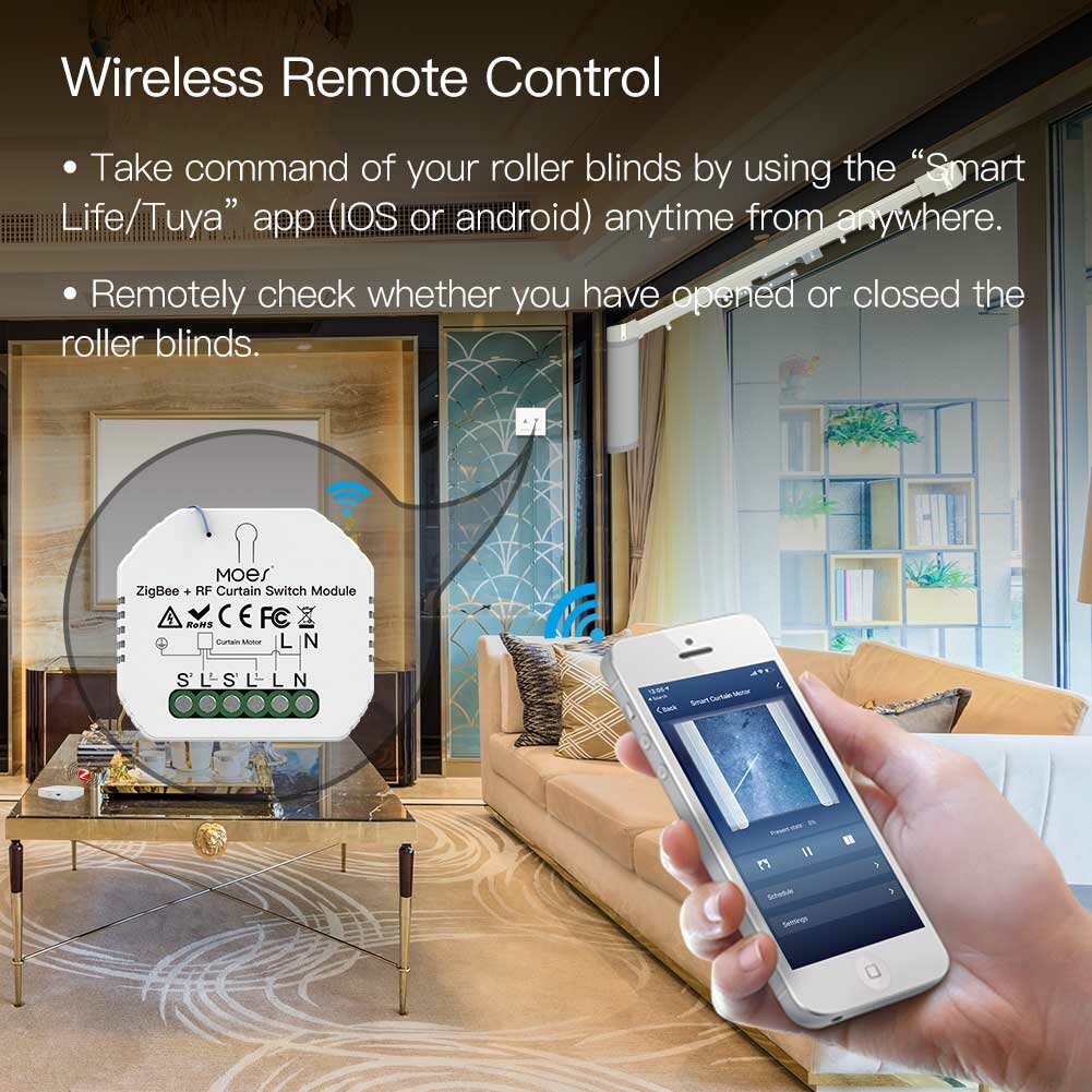 Smart Curtain Switch Module Motorized Roller Shutter Blinds Motor 2MQTT Tuya Smart APP Alexa Google Home