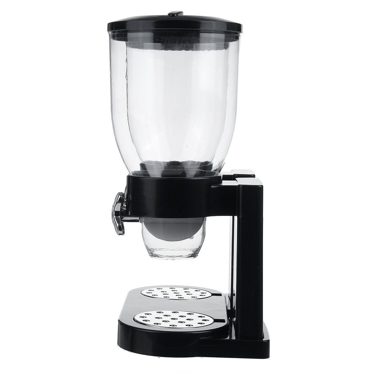Double Cup Dry Food Dispenser Transparent Body for Cereal Grains Rice