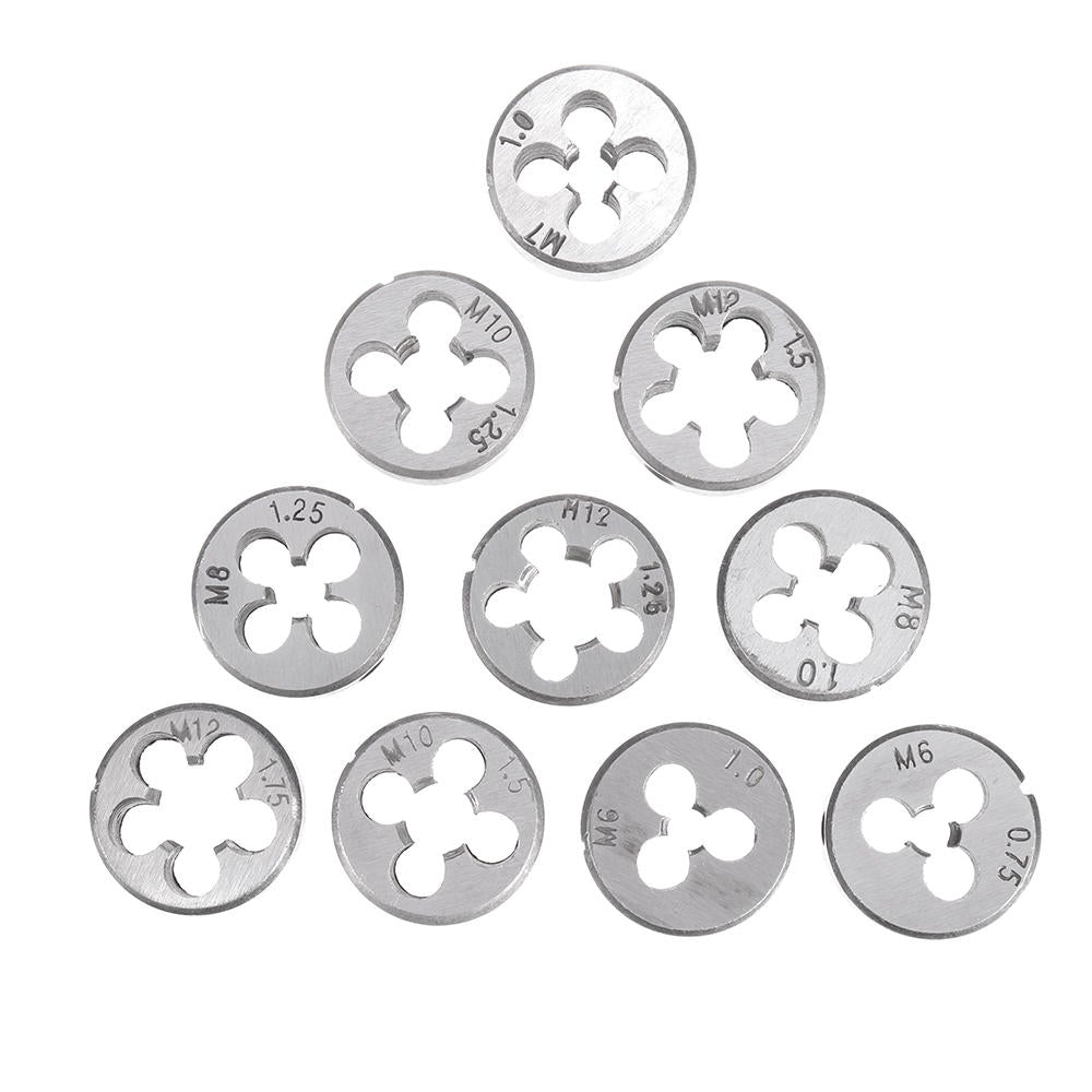 10Pcs Metric Circular Die Set M6/M7/M8/M10/M12 Thread Die for Screw Tap