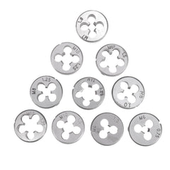 10Pcs Metric Circular Die Set M6/M7/M8/M10/M12 Thread Die for Screw Tap