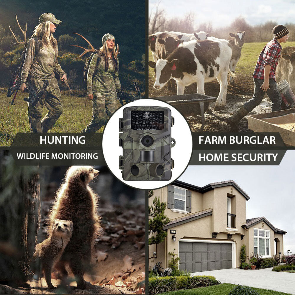 Night Vision Waterproof Hunting Camera 0.3s Trigger Time 120 Lens Angle Recorder Wildlife Trail Camera for Home Security and Wildlife Monitoring 4MP