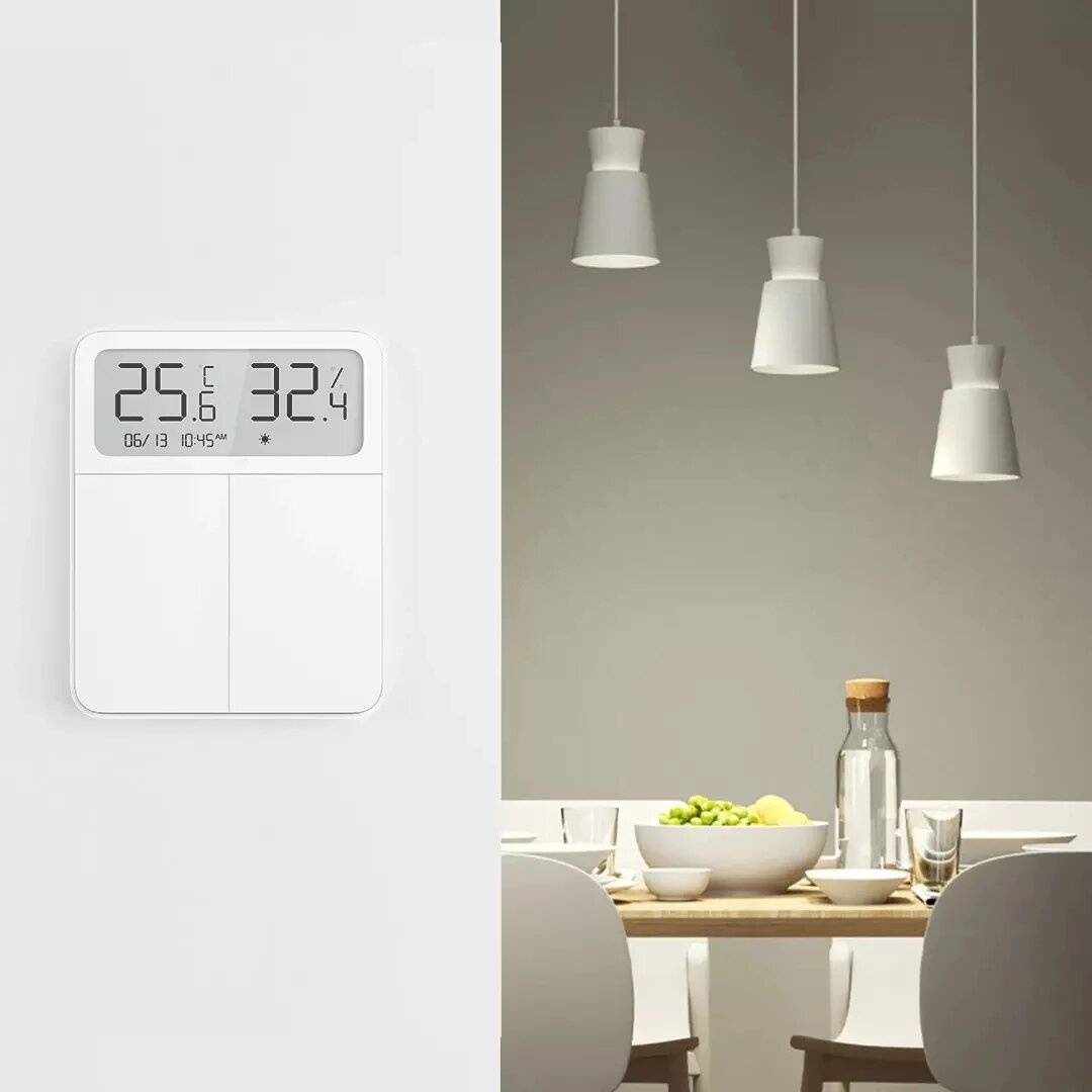 Smart Screen Display Switch With Temperature Humidity Two Way Single Control Work With Bluetooth Mesh Gateway