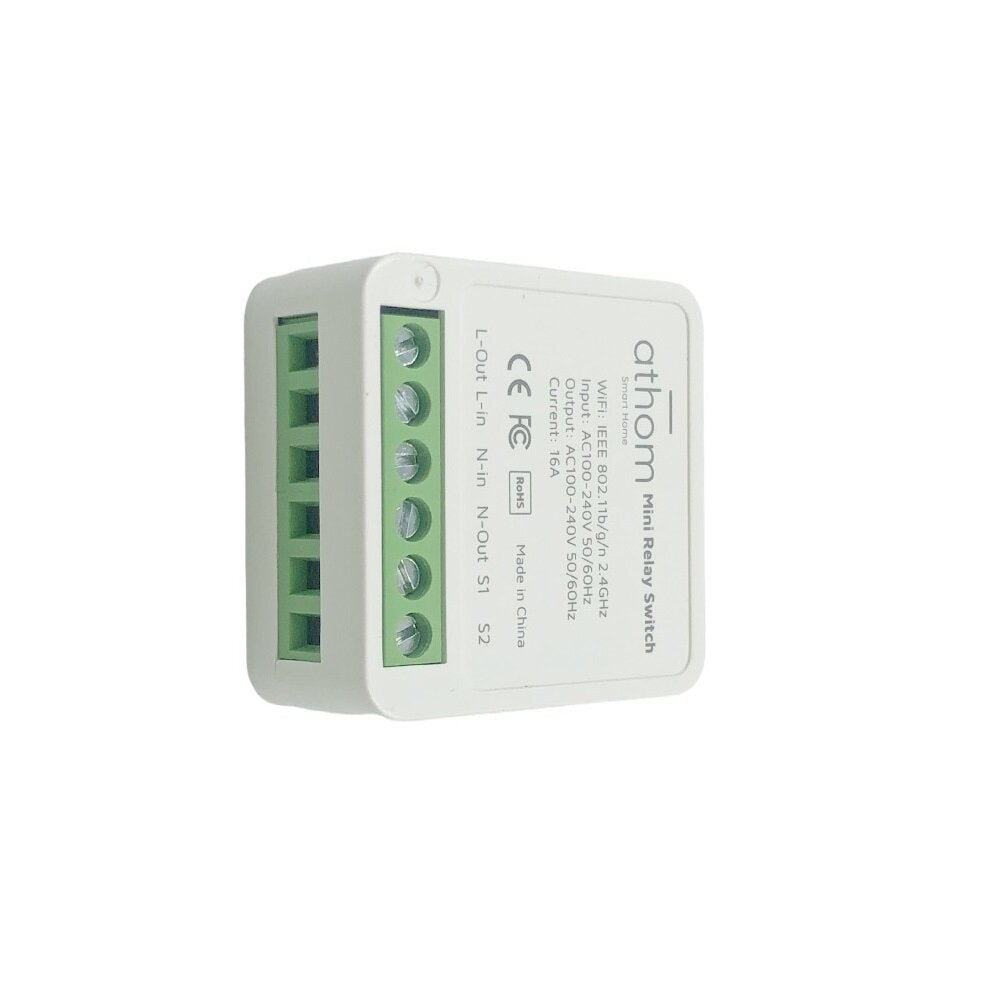 Mini Dual-control WIFi Smart Relay Switch Works with Home Assistant