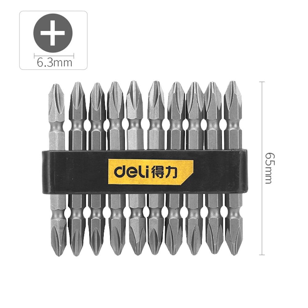 10Pcs 6.3mm Series Screwdriver Bits S2 Alloy Steel Bit With Strong Magnetism