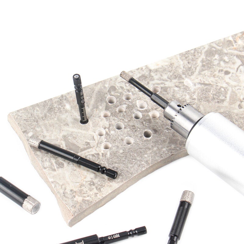 6/8/10/12mm Hex Handle Vacuum Brazed Diamond Dry Drill Bits Hole Saw Cutter for Granite Marble Ceramic Tile Glass Stone