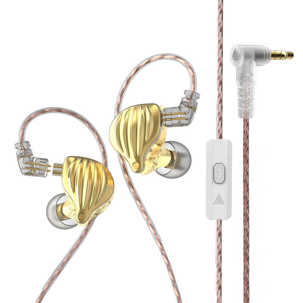 Dynamic In-Ear Earphones Monitor Metal Wired Earphone ENC Noise Cancelling Sport Music Headphones with Detachable Cable