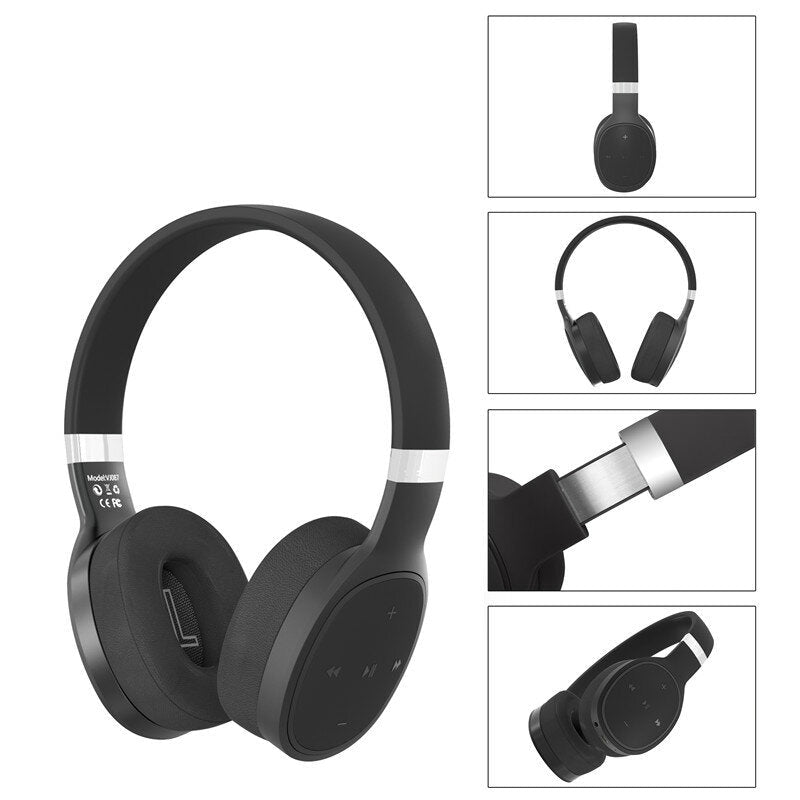 Bluetooth 5.0 Wireless Bass Over Ear Headphone Sport Handsfree Headset for Mobile Phone