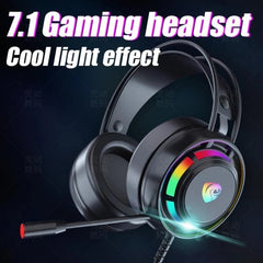 Gaming Headset 7.1 Surround Sound With RGB Light Noise Cancelling Mic Gaming Headphone Wired Headset