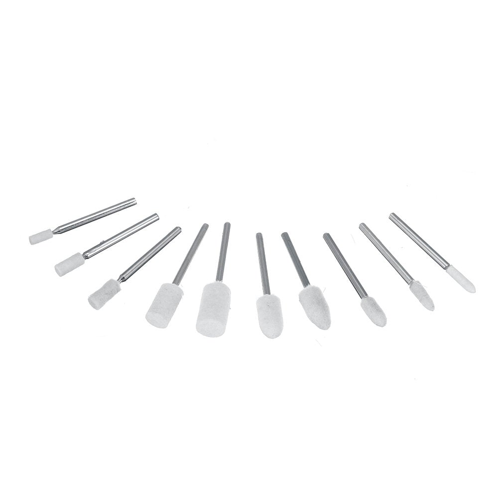 50Pcs 1/8 Inch Shank Polishing Wheel Abrasive Tool Kits Wool Wheel Cashmere Grinding Head Polishing Cloth Wheel