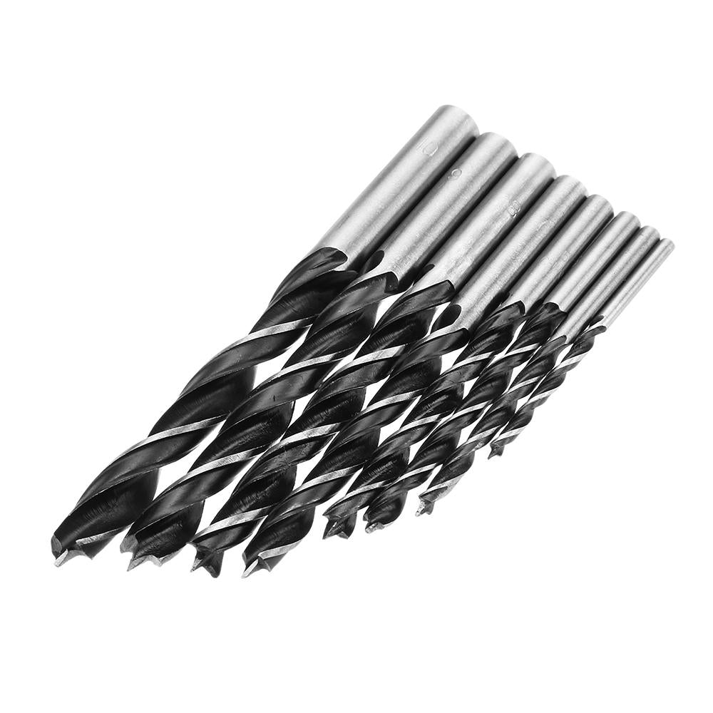 8pcs 3-10mm Twist Drill Bit Carbon Steel 3 Flutes Wood Drill Bit Tool