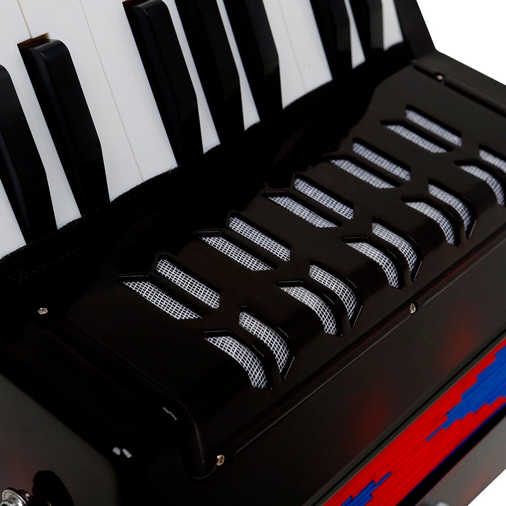 17 Key 8 Bass Accordion Musical Instrument Accordion Beginner Adult Musical Instrument Deep coffee+Red Dot Pattern Keyboard Musical Instrument Gift