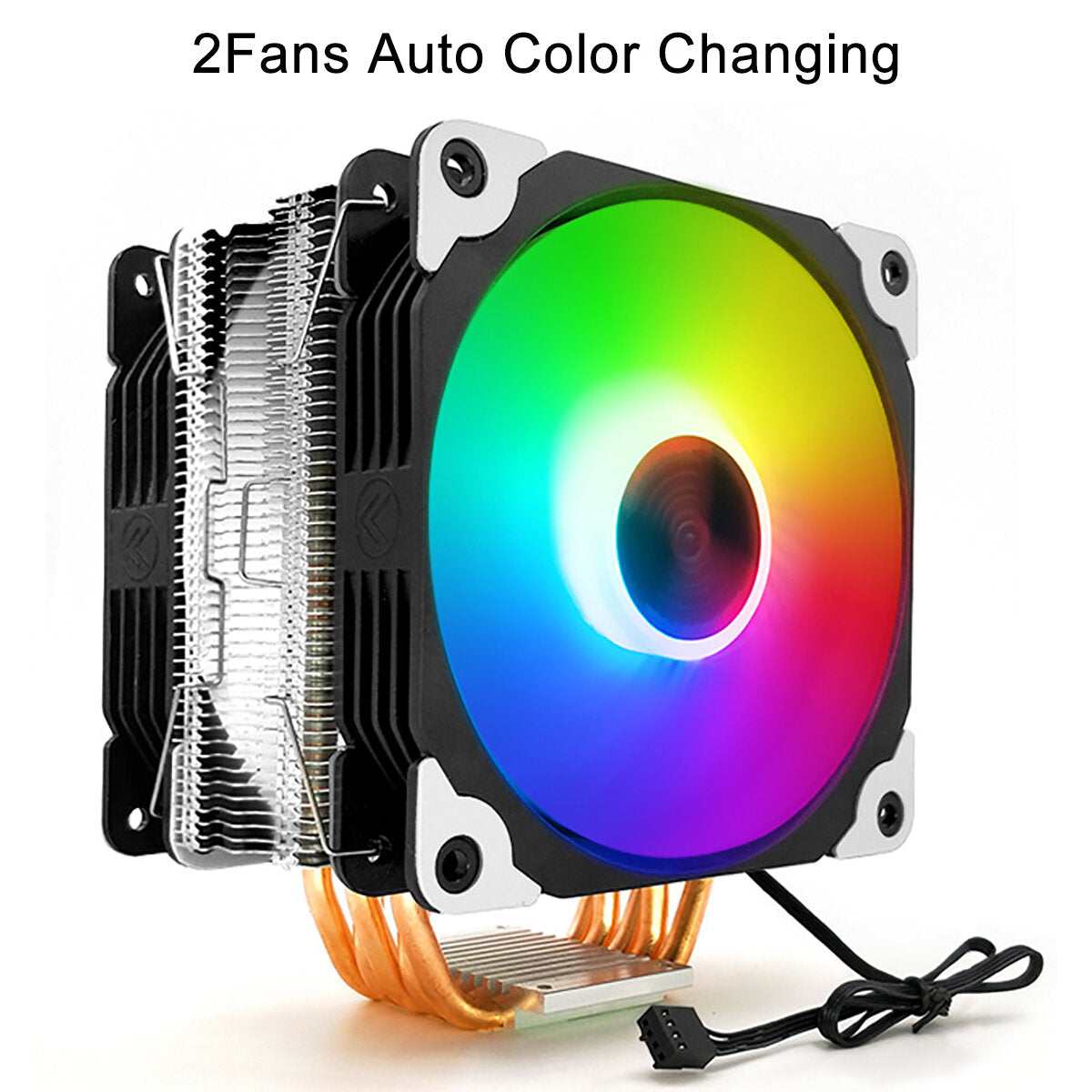 RGB 5 Copper Tube 4 Pin Single/Dual Fan CPU Cooler For Intel/AMD