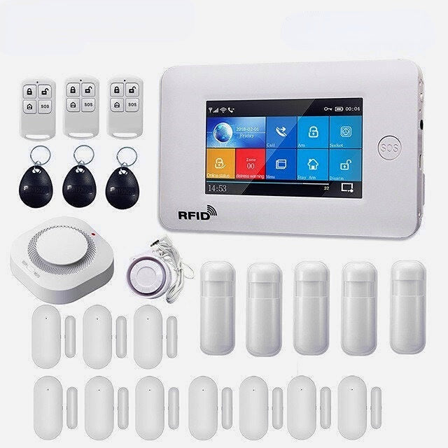 WiFi GSM GRRS Wireless Alarm System WiFi Intruder Security Alarm Kit APP Control for Android and iOS Smart Phone