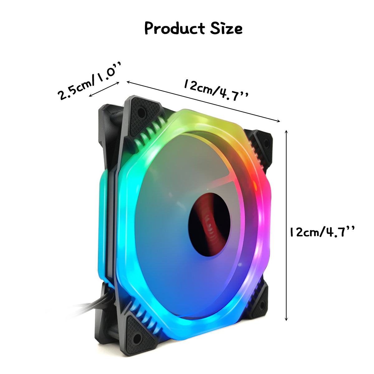 RGB PC Cooling Fan 1400 RPM 4.2W RGB Symphony cooling fan With the Remote Control