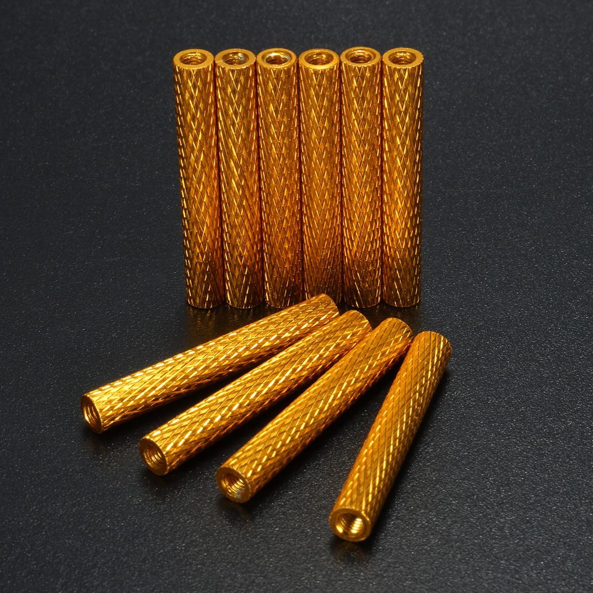 M3AS9 10Pcs M3 40mm Knurled Standoff Bolt Aluminum Alloy 6061 Anodized Spacer Multicolor