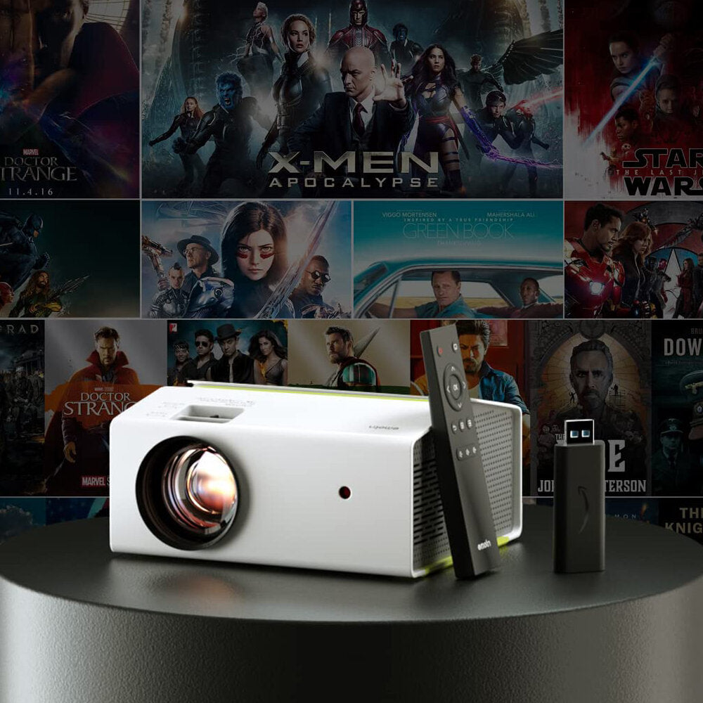 FHD WIFI Projector 8500 Lumens Wireless Mirroring Bluetooth 5.1 Digital Zoom Keystone Correction Home Theater Outdoor Movie