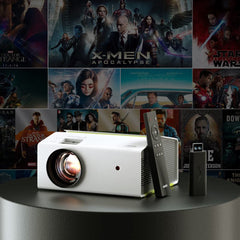 FHD WIFI Projector 8500 Lumens Wireless Mirroring Bluetooth 5.1 Digital Zoom Keystone Correction Home Theater Outdoor Movie