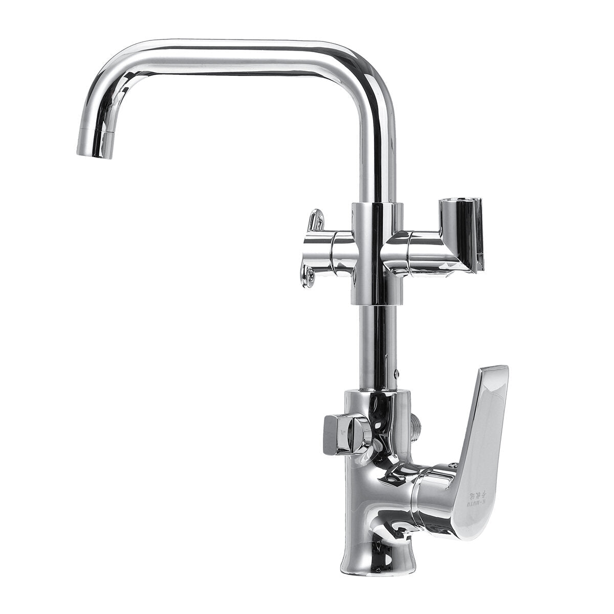 Chrome Kitchen Faucet Dual Sprayer Swivel Spout Spring Pull Out Spray Mixer Tap