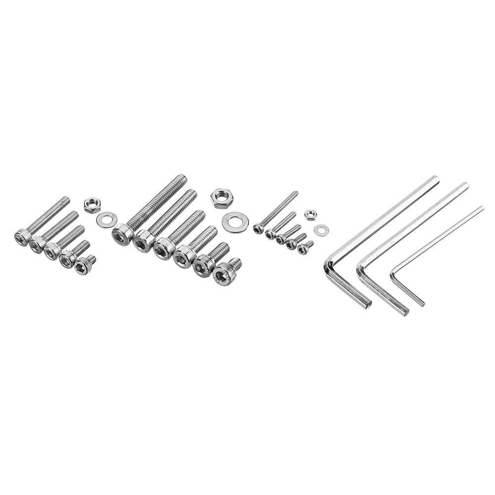 1080Pcs 304 Stainless Steel Hex Socket Head Cap Screw Nuts Flat Washers Kit M2/3/4