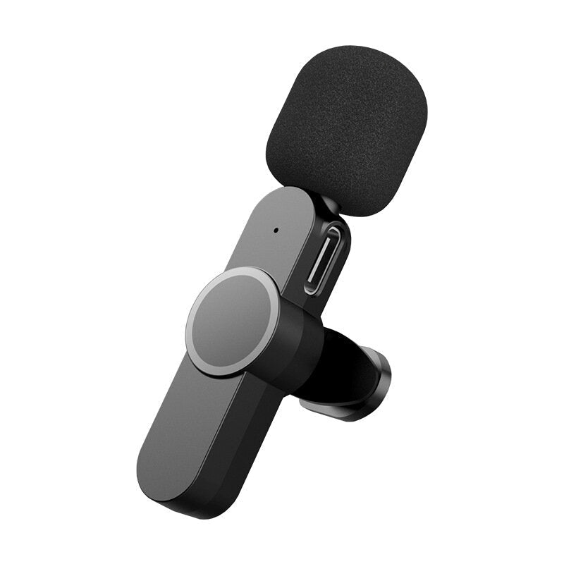 Mini Type-C Lightnings Plug Play Lapel Microphone Wireless Lavalier Mic for Live Stream Vloggers Interview Auto-syncs Clip-on