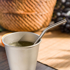 Titanium Drinking Straw Heat Resistant Reusable Juice Beverages Sucker