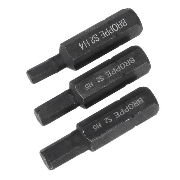 3pcs H4-H6 Hexagon Impact Screwdriver Bits 8mm Hex Shank 36mm Hexagon Screwdriver Bits Set