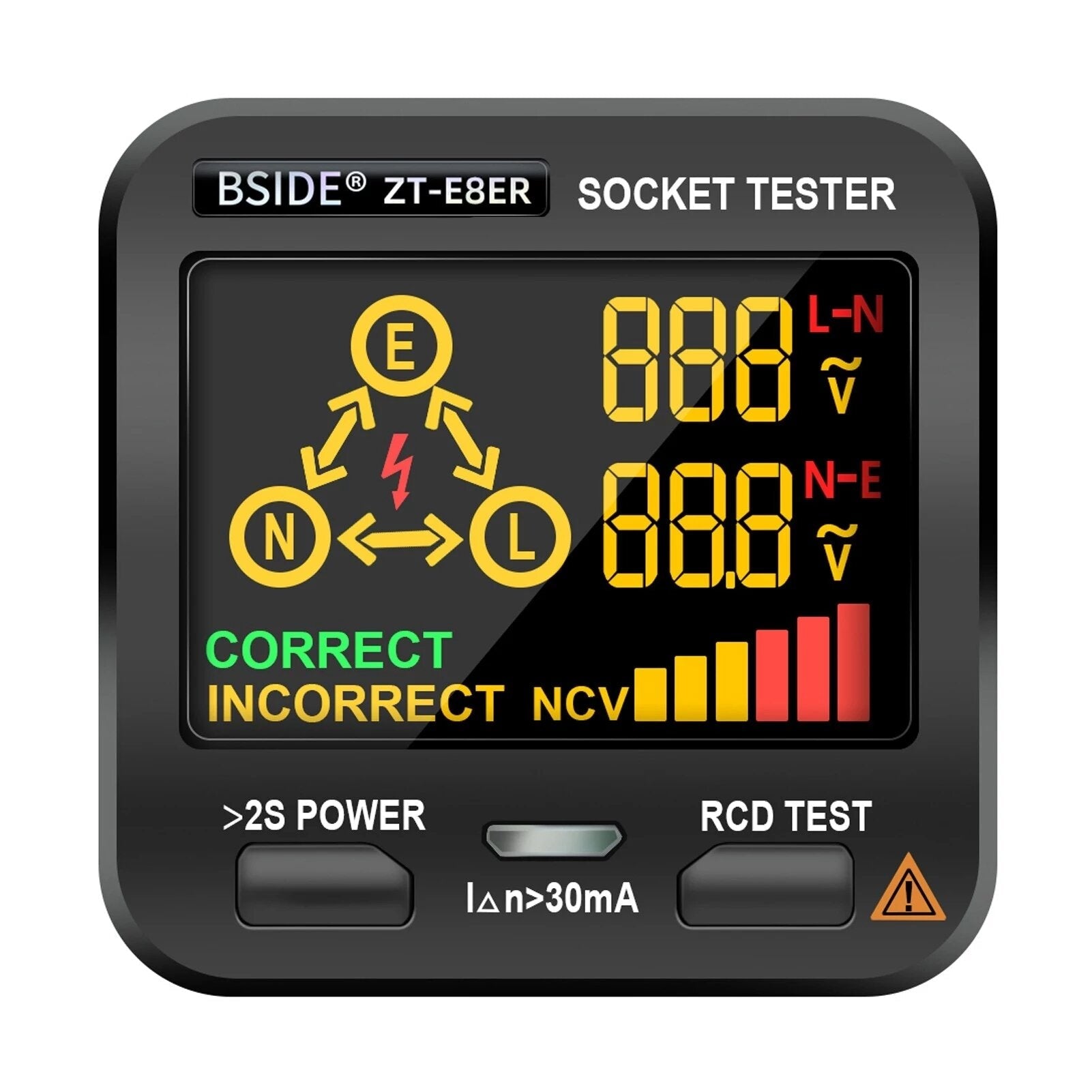 Electric Socket Tester Outlet Tester Digital LCD Display with NCV Test RCD Test Polarity Test Electric Circuit Polarity Voltage Detector