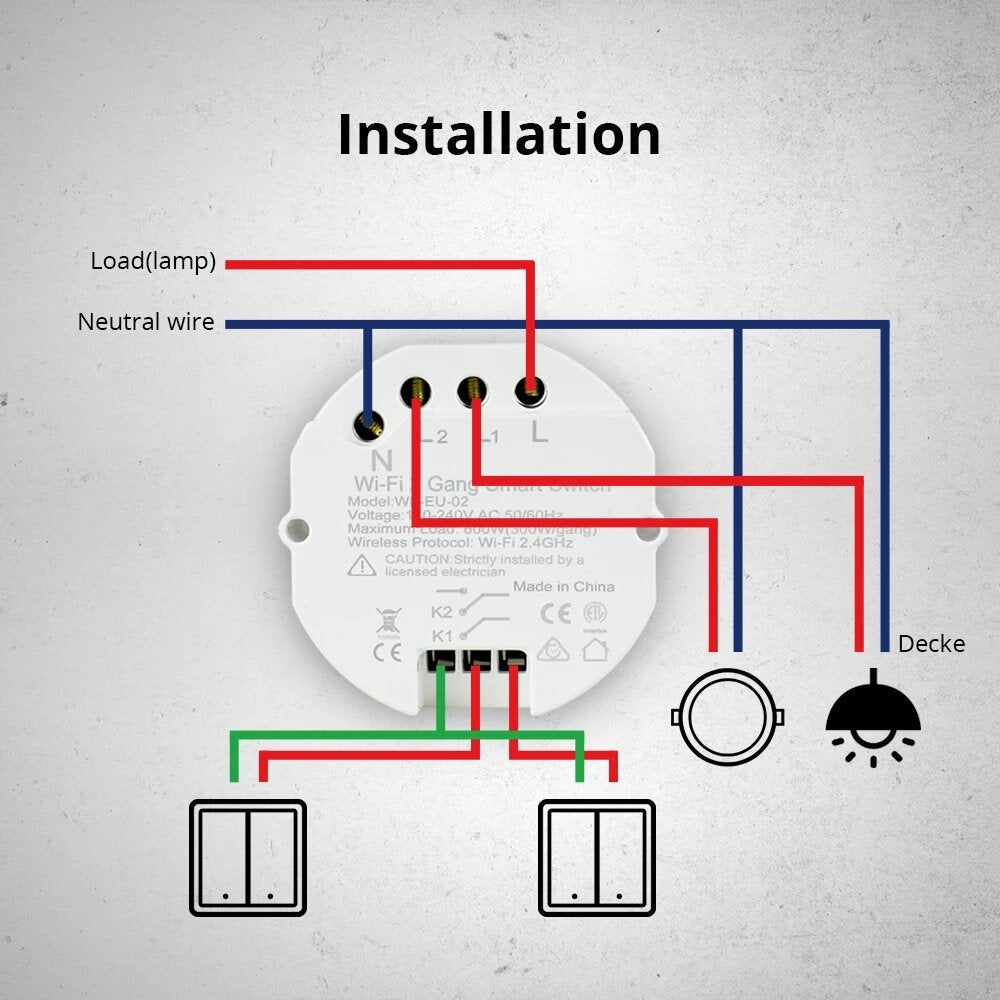 Smart Light Switch DIY Module SmartThings Tuya Control Alexa Google Home 1 Way 2 Way