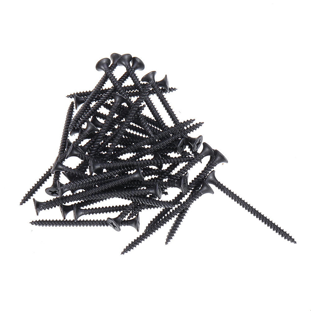 350Pcs M3.5 Cross Black Recessed Flat Head Self Tapping Ash Phosphorus Drywall Metric Threaded Wood Screw Nail Bolt