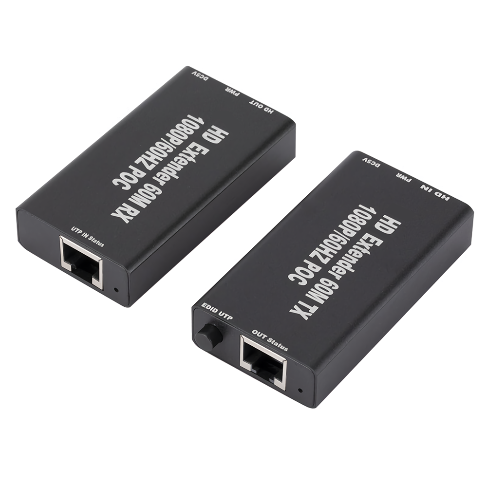 HDMI-compatible to RJ45 Network Extender 1080P HDMI-compatible Ethernet Adapter Network Repeaters (Tx + Rx)