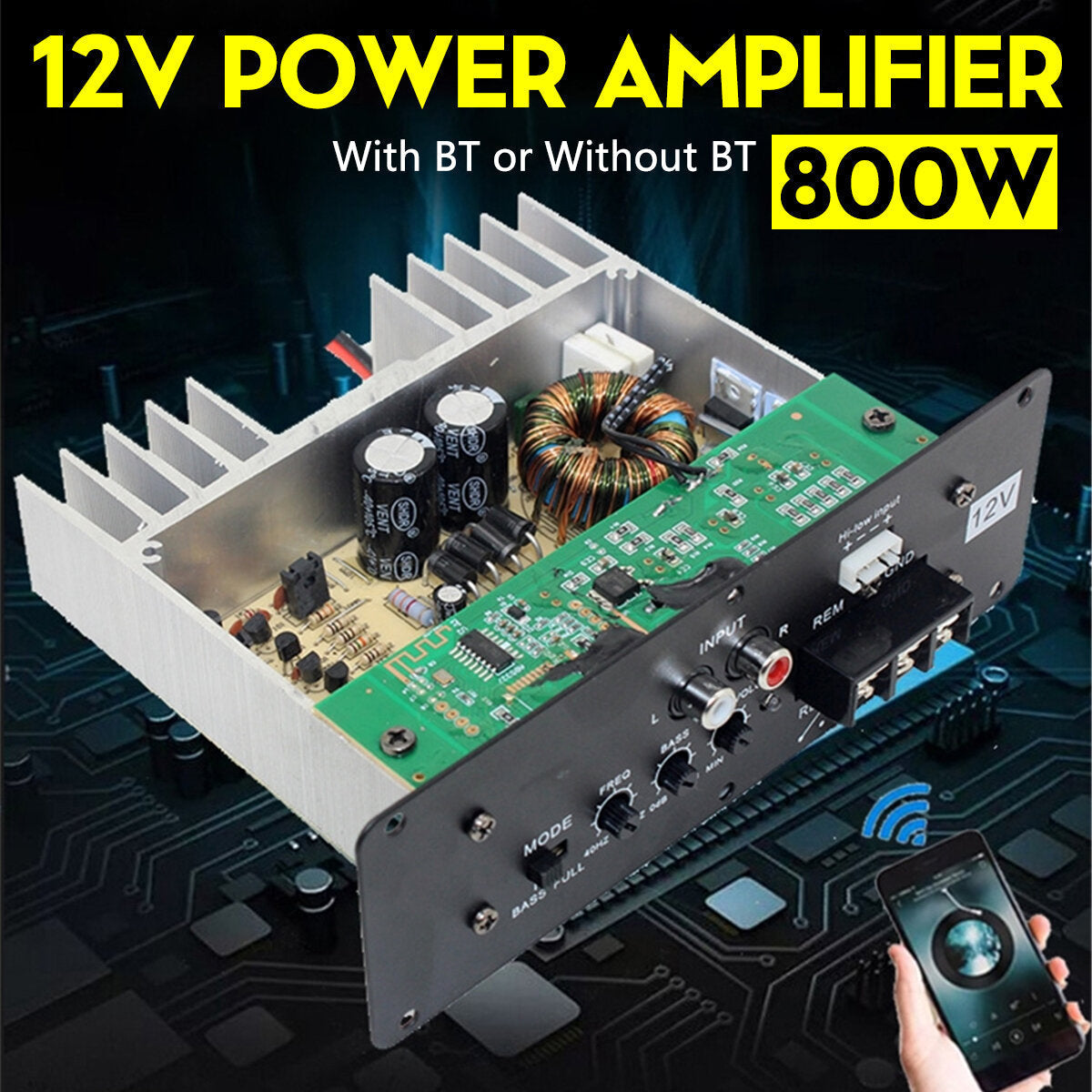 Full Tone Pure Bass Car Subwoofer Core Car Amplifier Board 12V/80W High Power Subwoofer Amplifier