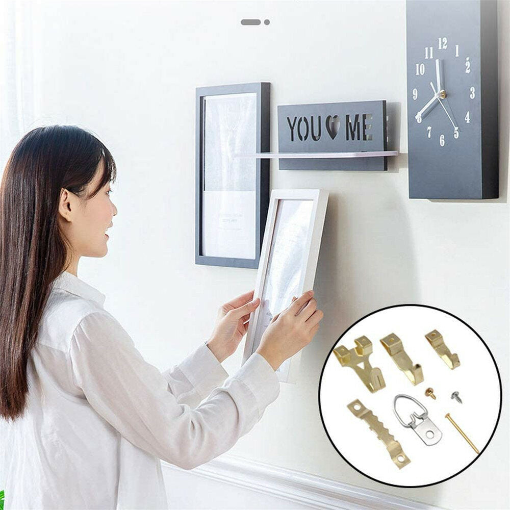 224Pcs Picture Hooks Wall Mounting Picture Hangers Wall Picture Hanging Kit with Nails