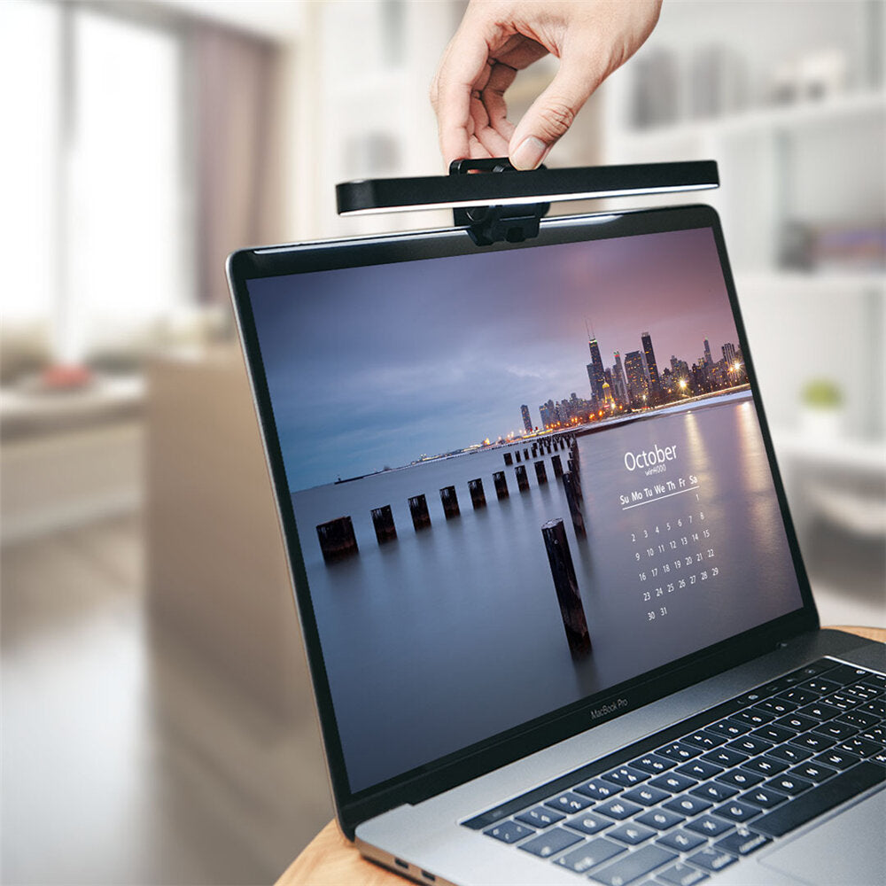 LED Laptop Screen Light Touch Dimming Easy Screen Clamping Portable Monitor Light Forward Projection Eye-protect Ra80 LED Light