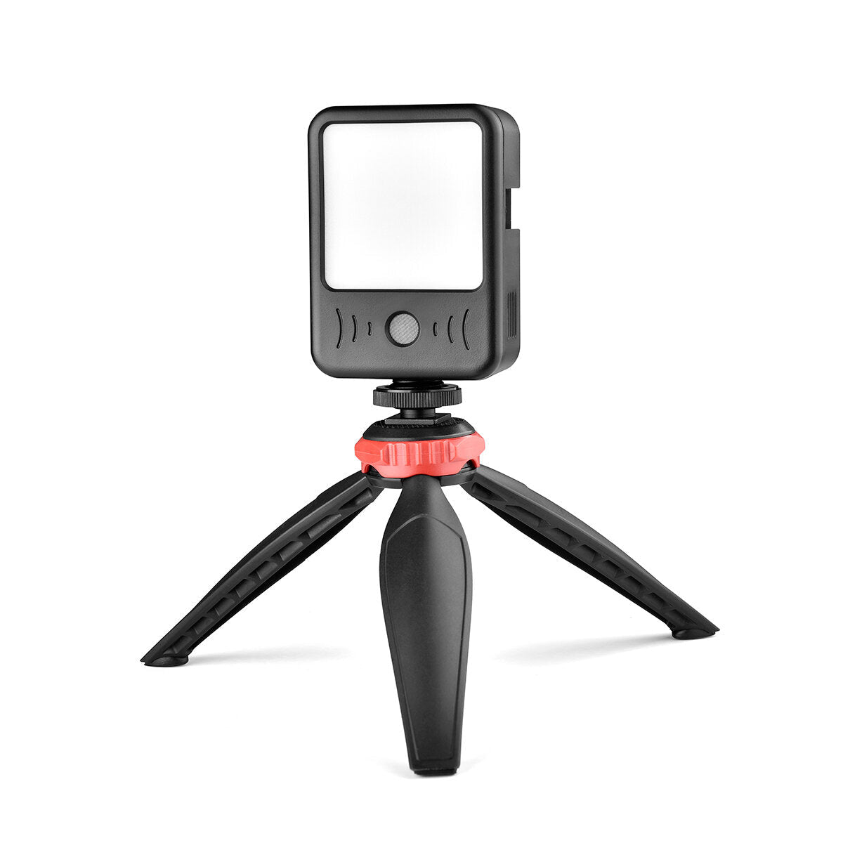 2-In-1 Microphone Fill Light Burner 49 LED Recording Noise Reduction 2000mAh Wired Mic for Photography Interview Broadcast Vlog YouTube