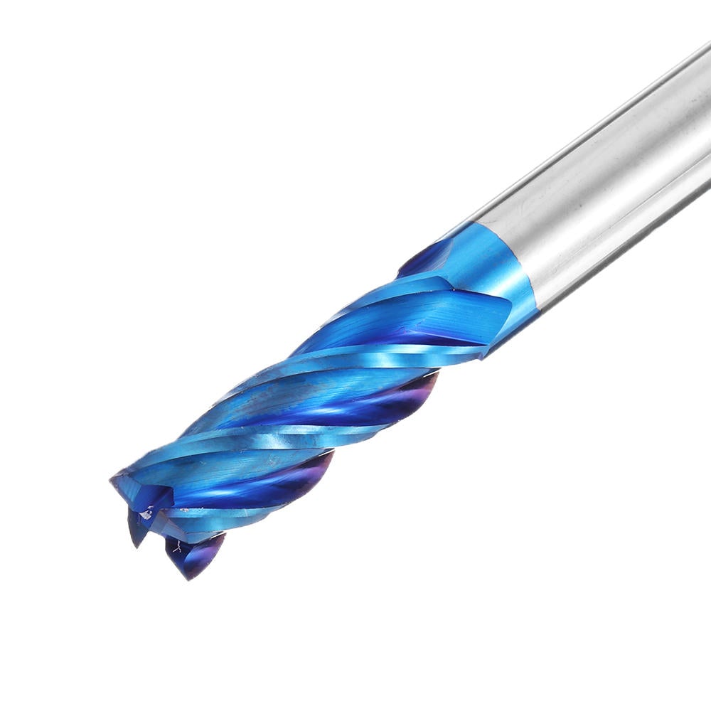 HRC65 Tungsten Carbide 4 Flutes Milling Cutter 2-12mm Blue Nano Coating CNC Milling Cutter Tool