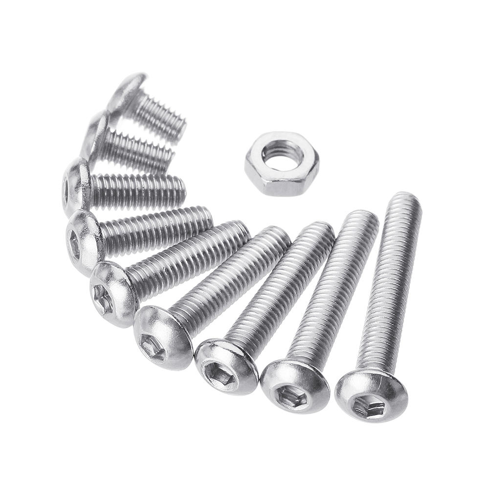 M3SS5 340Pcs M3 A2 Stainless Steel Hexagon Sockets Screw Nuts Assortment Set 5-20mm