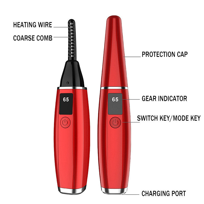 Electric Eyelash Curler Rechargeable Digital Display Long-lasting Shaping Partial Perm Eyelash Curler