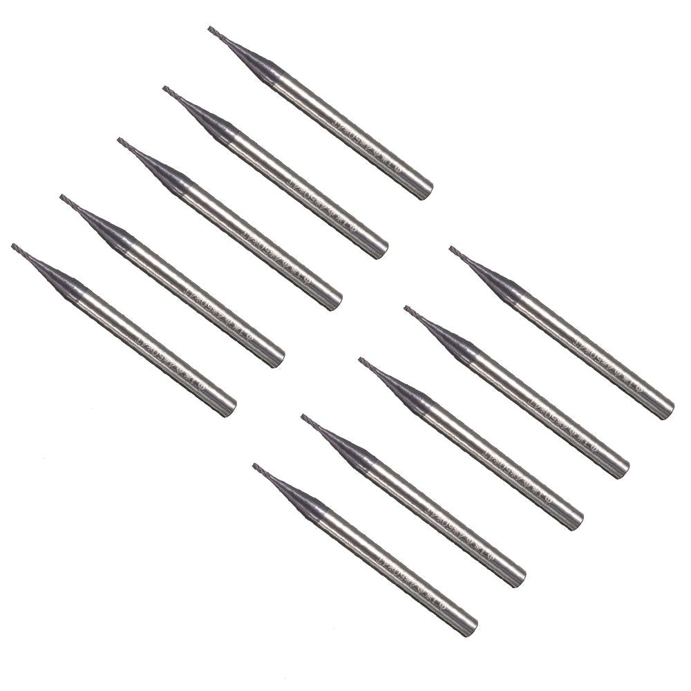 10pcs 1mm 4 Flutes Milling Cutter Tungsten Carbide End Mill CNC Tool
