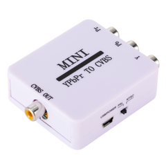 Mini YPbPr to CVBS Video Converter Adapter Color Difference to AV Converter 1080P for TV Projector Monitor