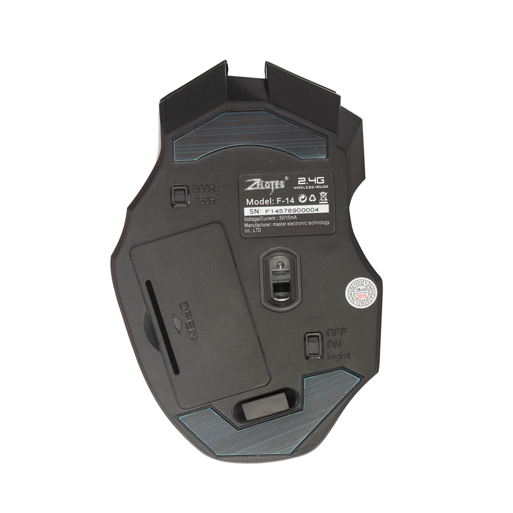 2.4GHz Wireless Mouse 600-2400DPI Cool Breathing Light Optical Gaming Mouse with USB Receiver