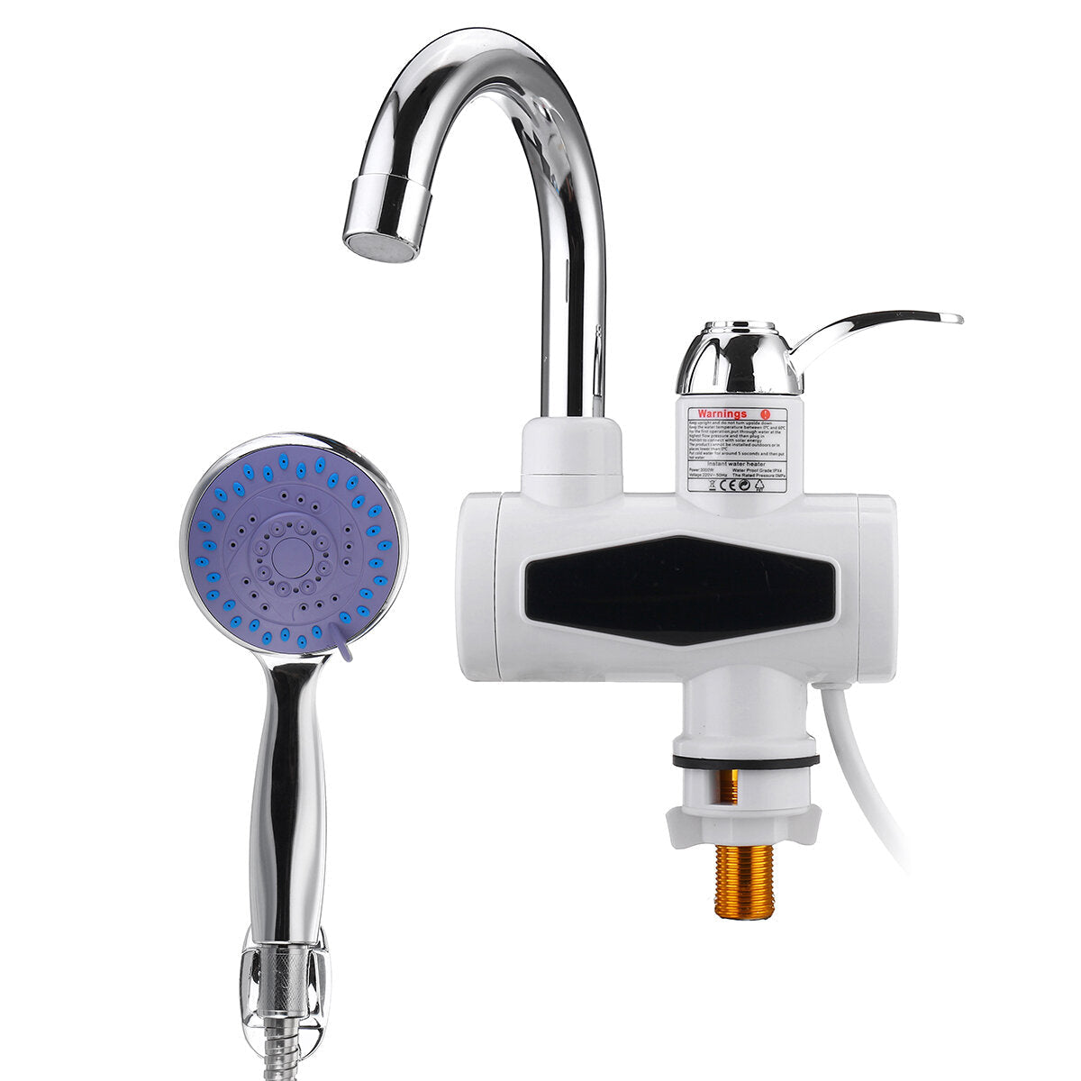 Electric Hot Water Faucet LED Display Instant Heating Kitchen Water Heater Stainless Steel Heating Dual Purpose Faucet,220V 3000W