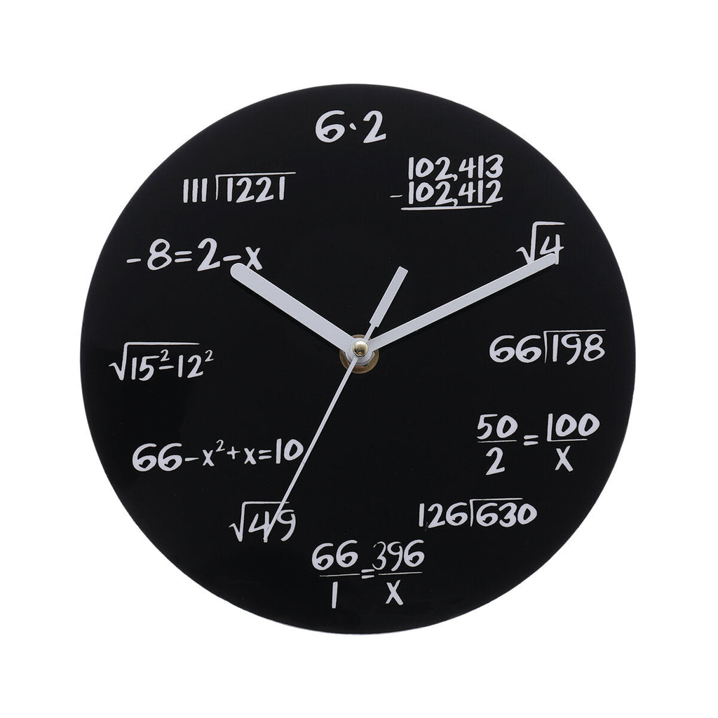 20cm Math Round Wooden Wall Clock Modern Home Living Room Kitchen Watch Decor