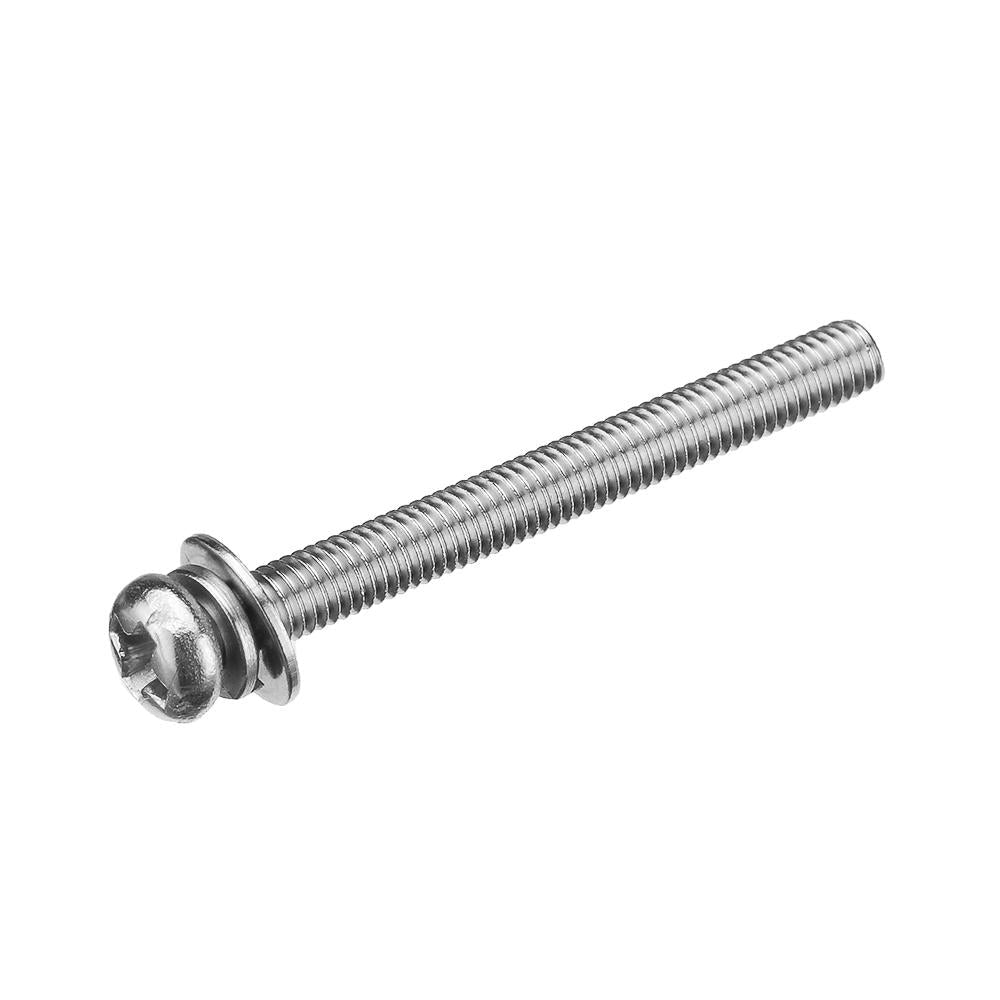 M3SP2 200Pcs M3 Stainless Steel 6-30mm Phillips Pan Head Machine Screw Washer Bolt Asortment