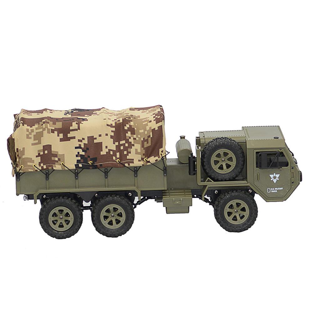 2 Batteries with Canvas 2.4G 6WD Rc Car Proportional Control US Army Military Truck RTR Model