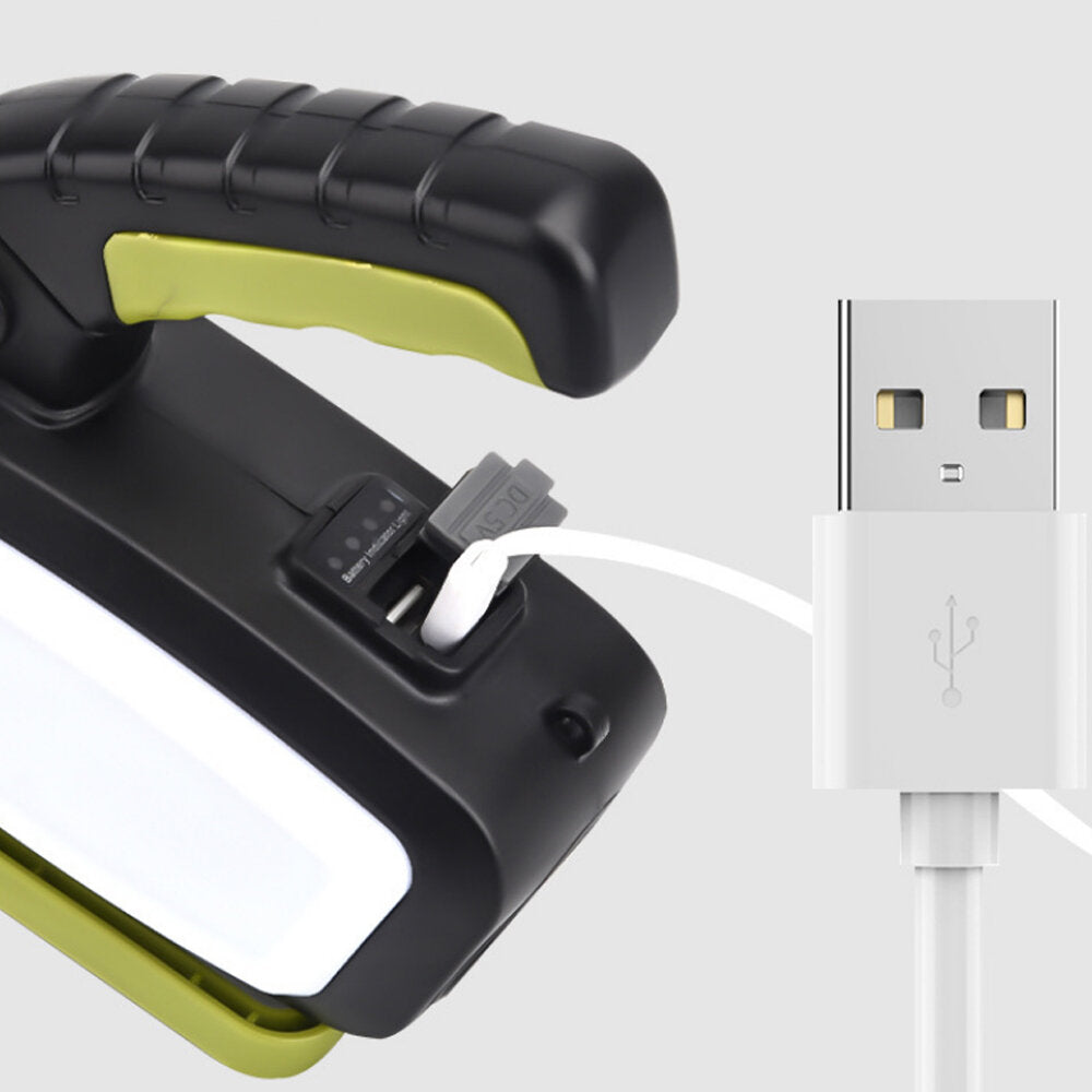 T6+COB LED Spotlight 120 Adjustable 6 Modes USB Charging Searchlight Power Display Camping Lamp Power Bank for Hiking Hunting Flashlight